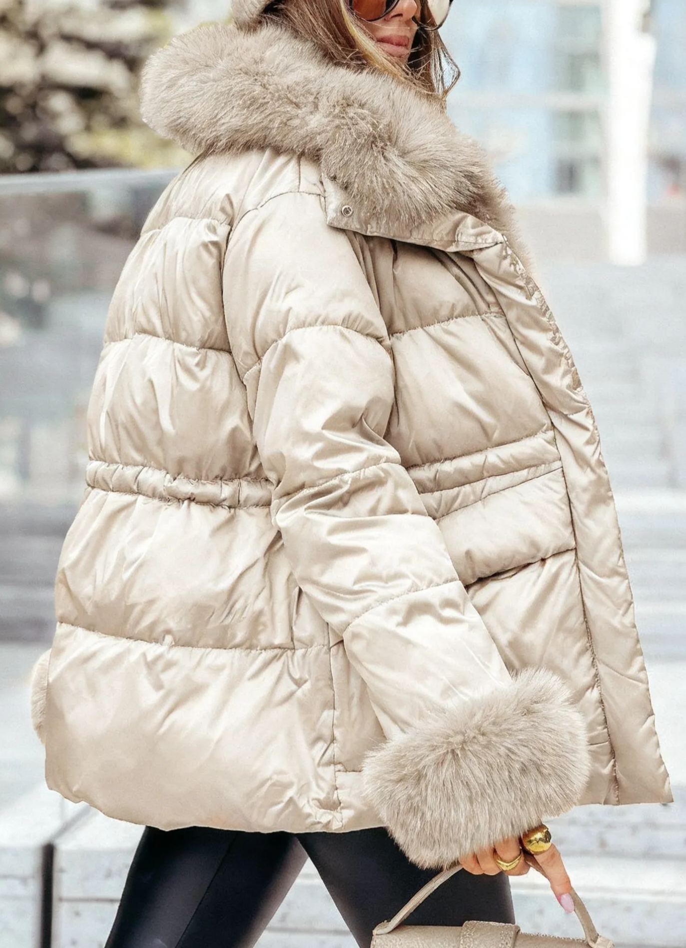 Pine Wonderland quilted fur jacket 