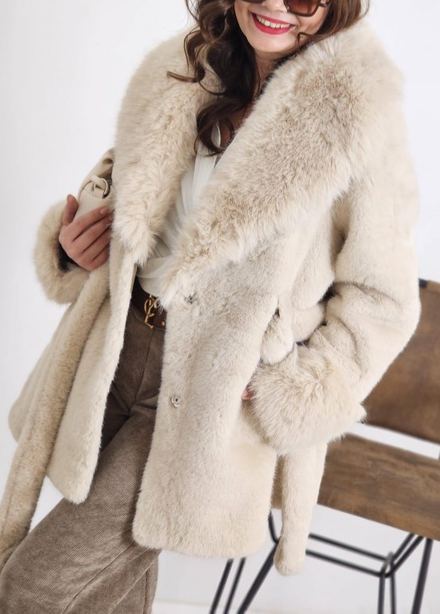 Belted Faux Fur Coat