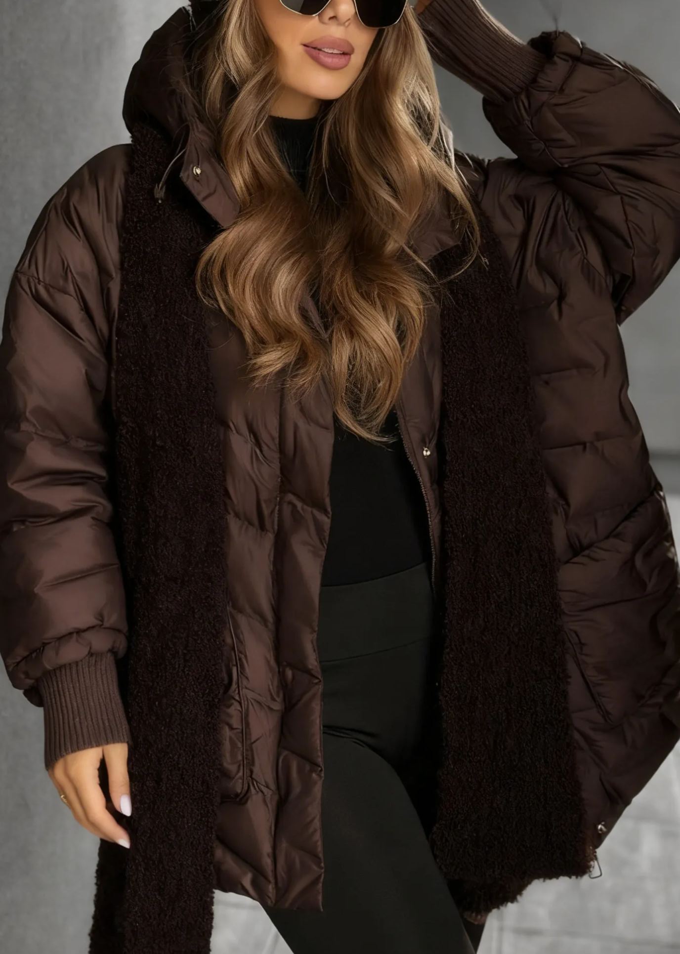 Choose Yourself Beige Hooded Down Jacket