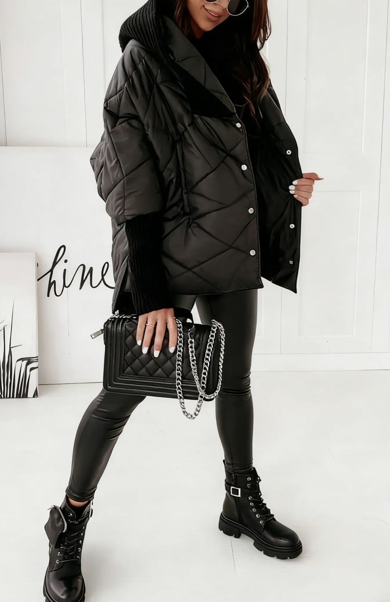 Burgundy Oversized Hooded Jacket