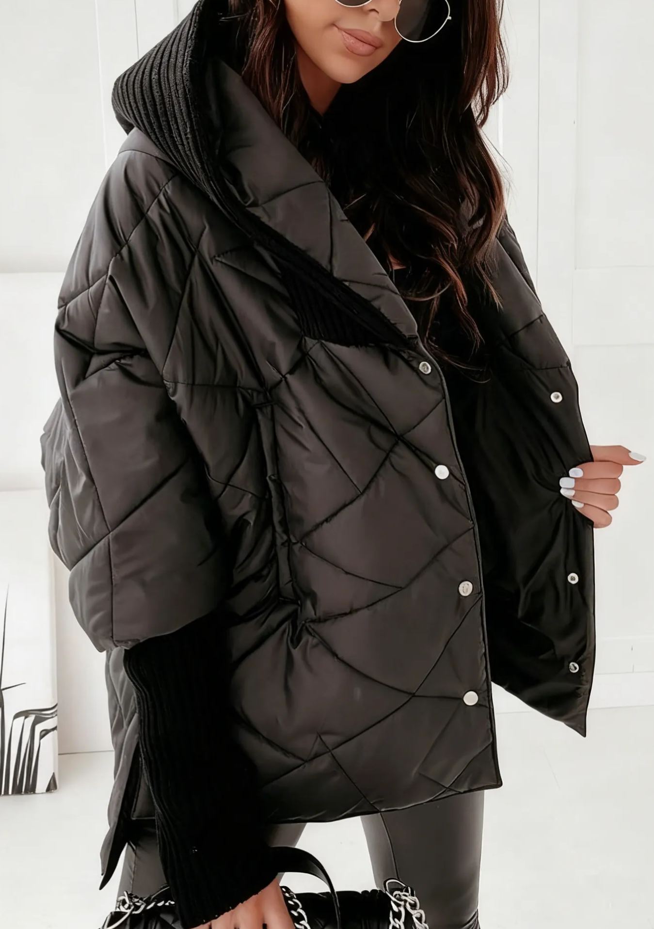 Burgundy Oversized Hooded Jacket