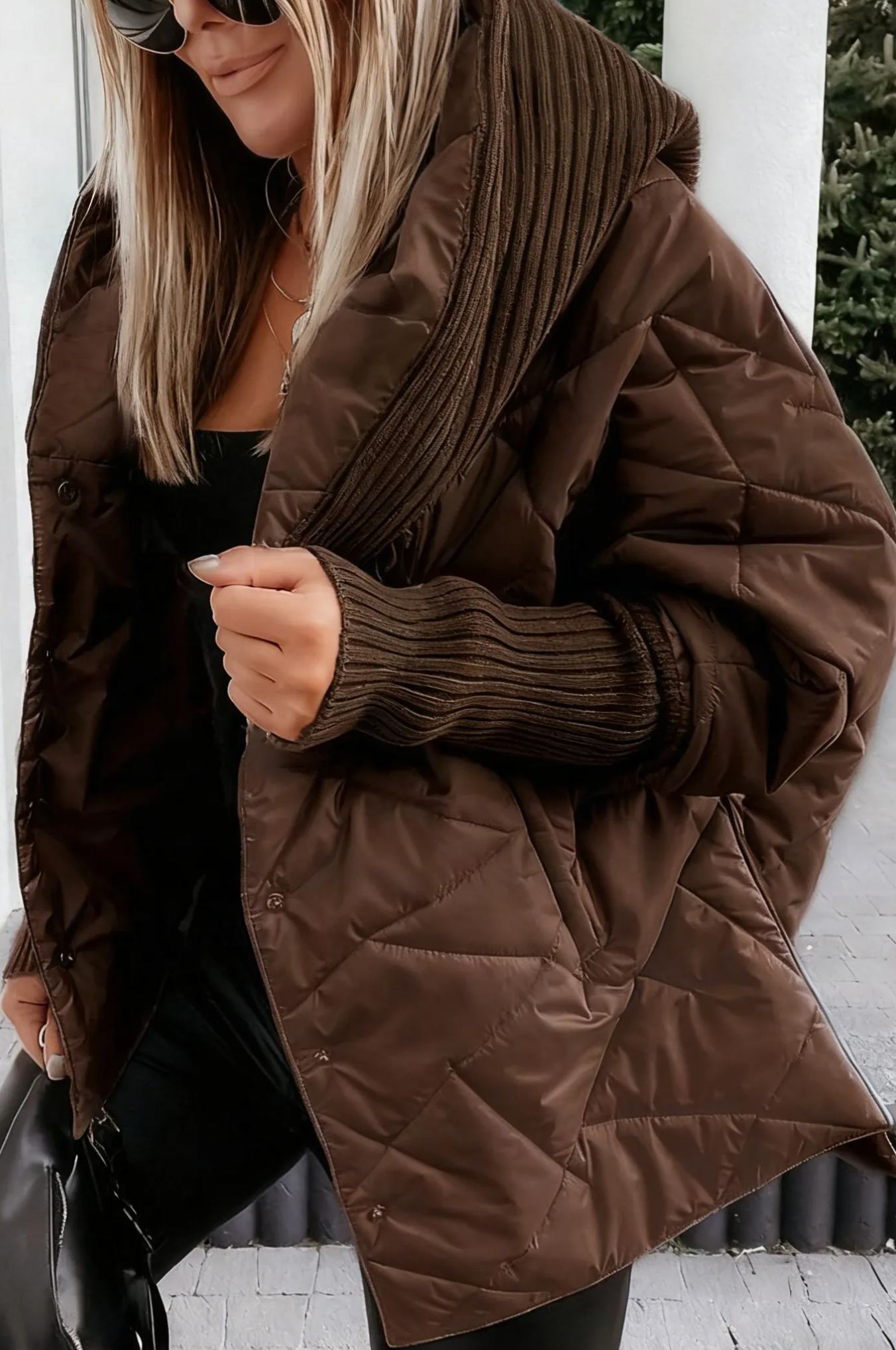 Burgundy Oversized Hooded Jacket