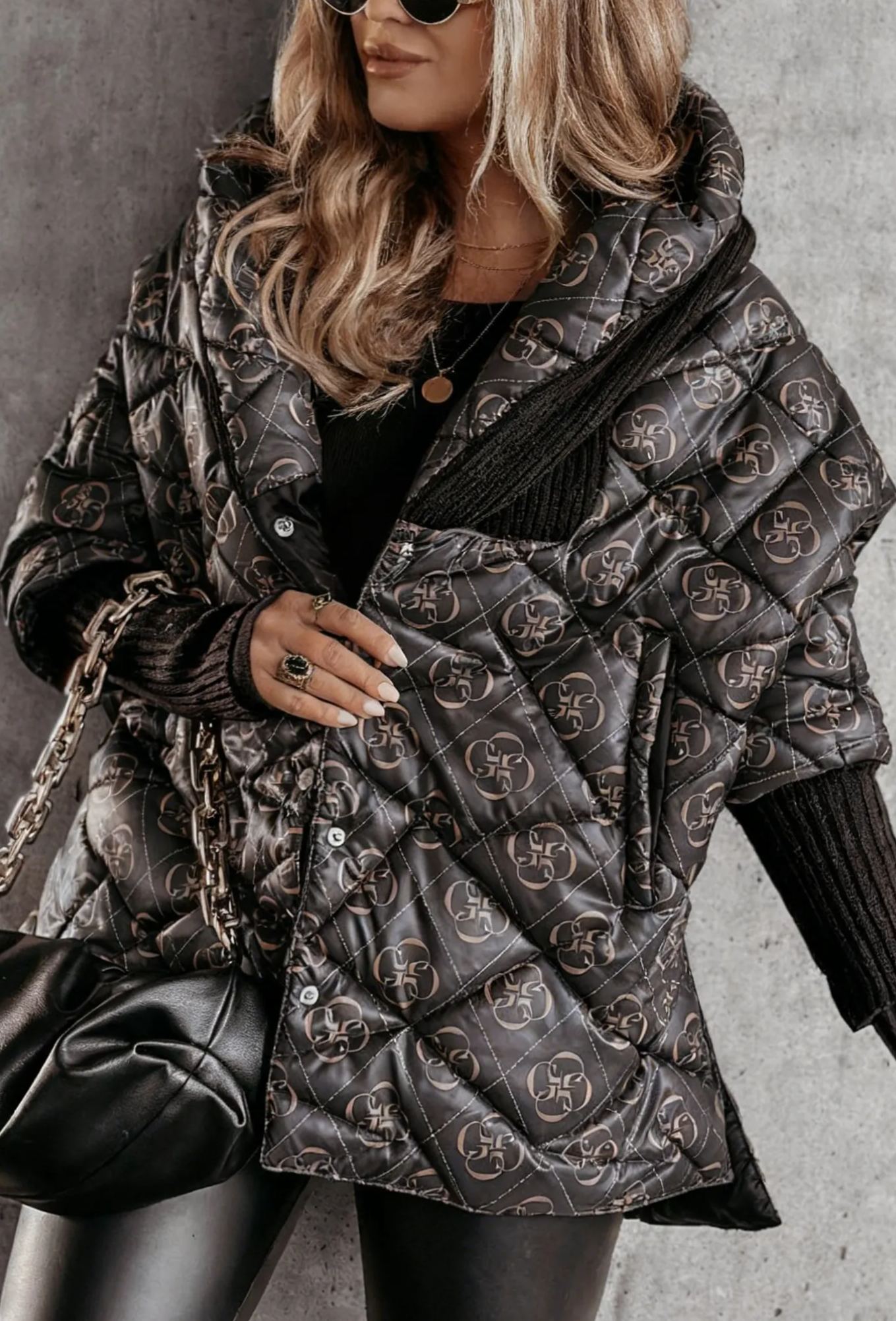 Burgundy Oversized Hooded Jacket