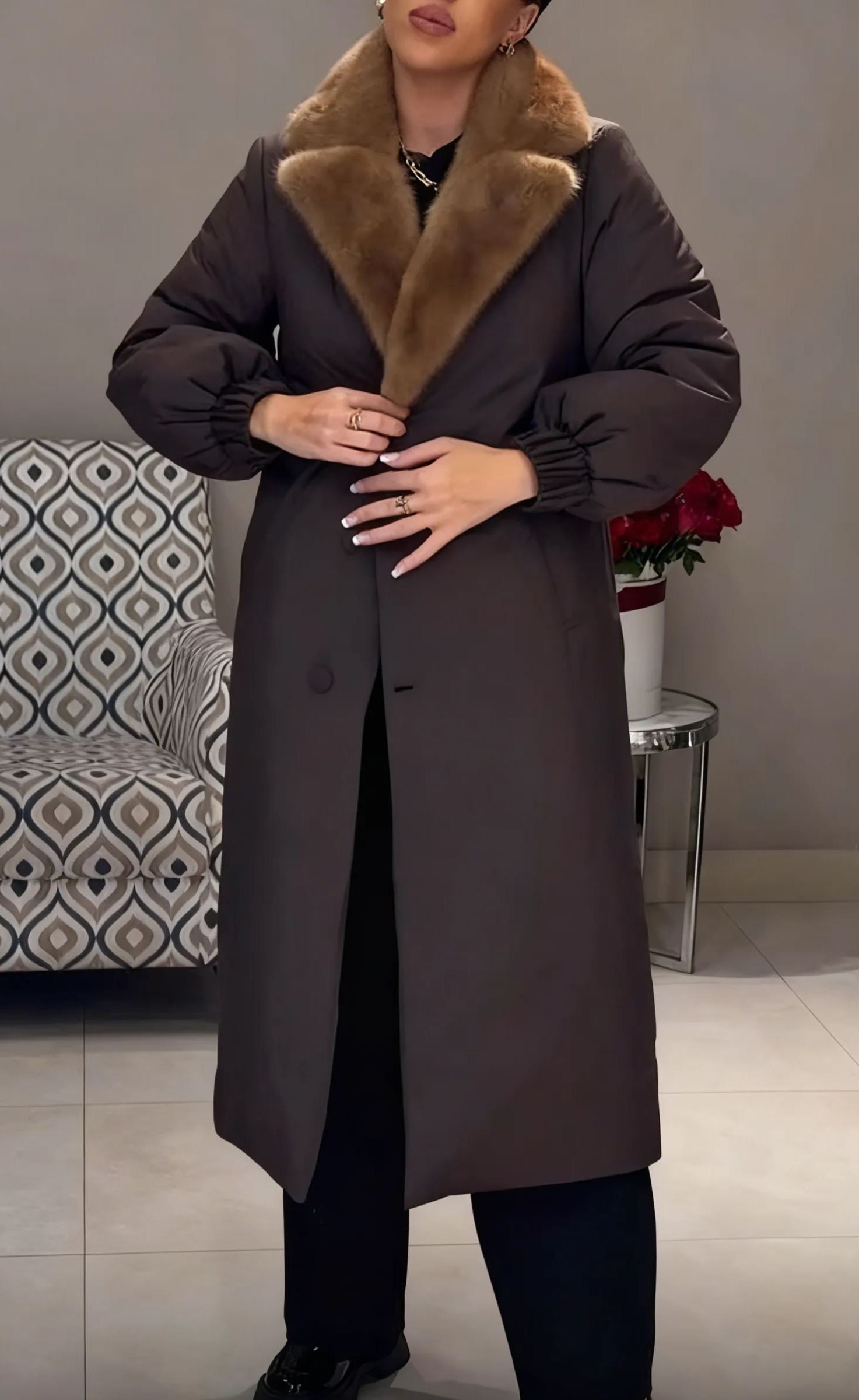 Longline Belted Puffer Coat