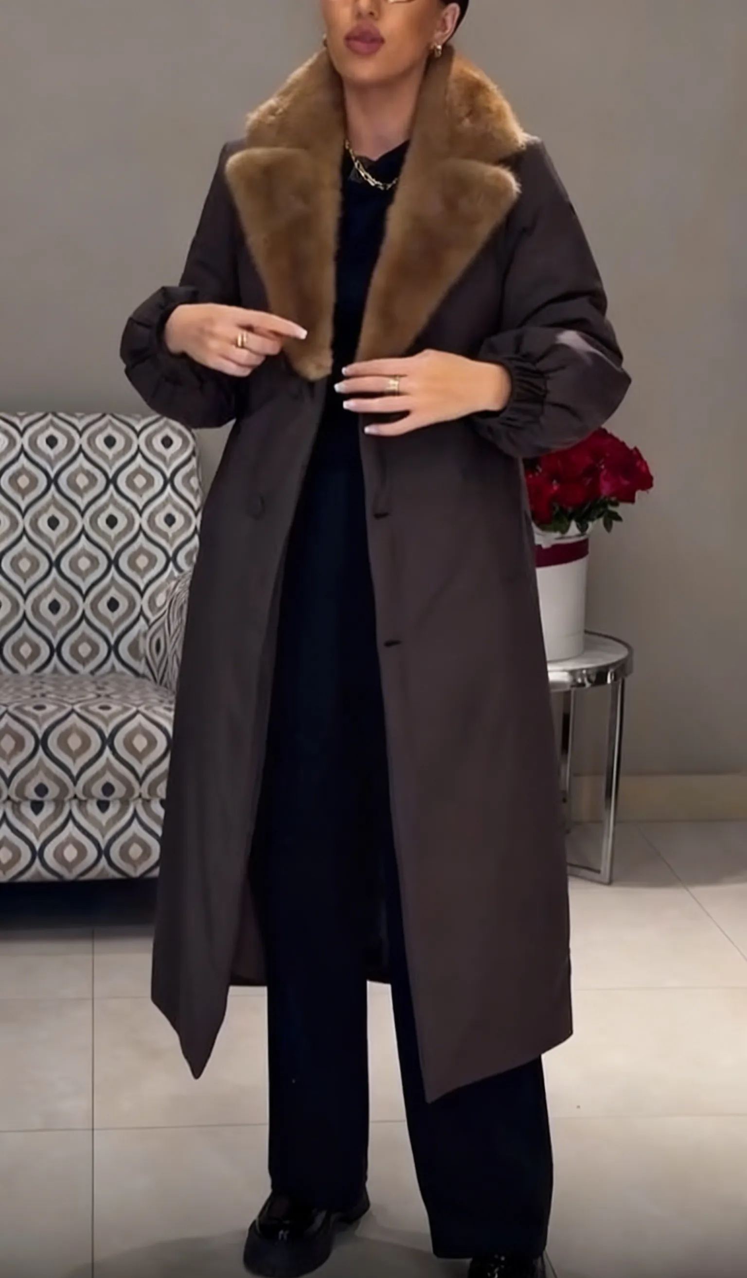 Longline Belted Puffer Coat