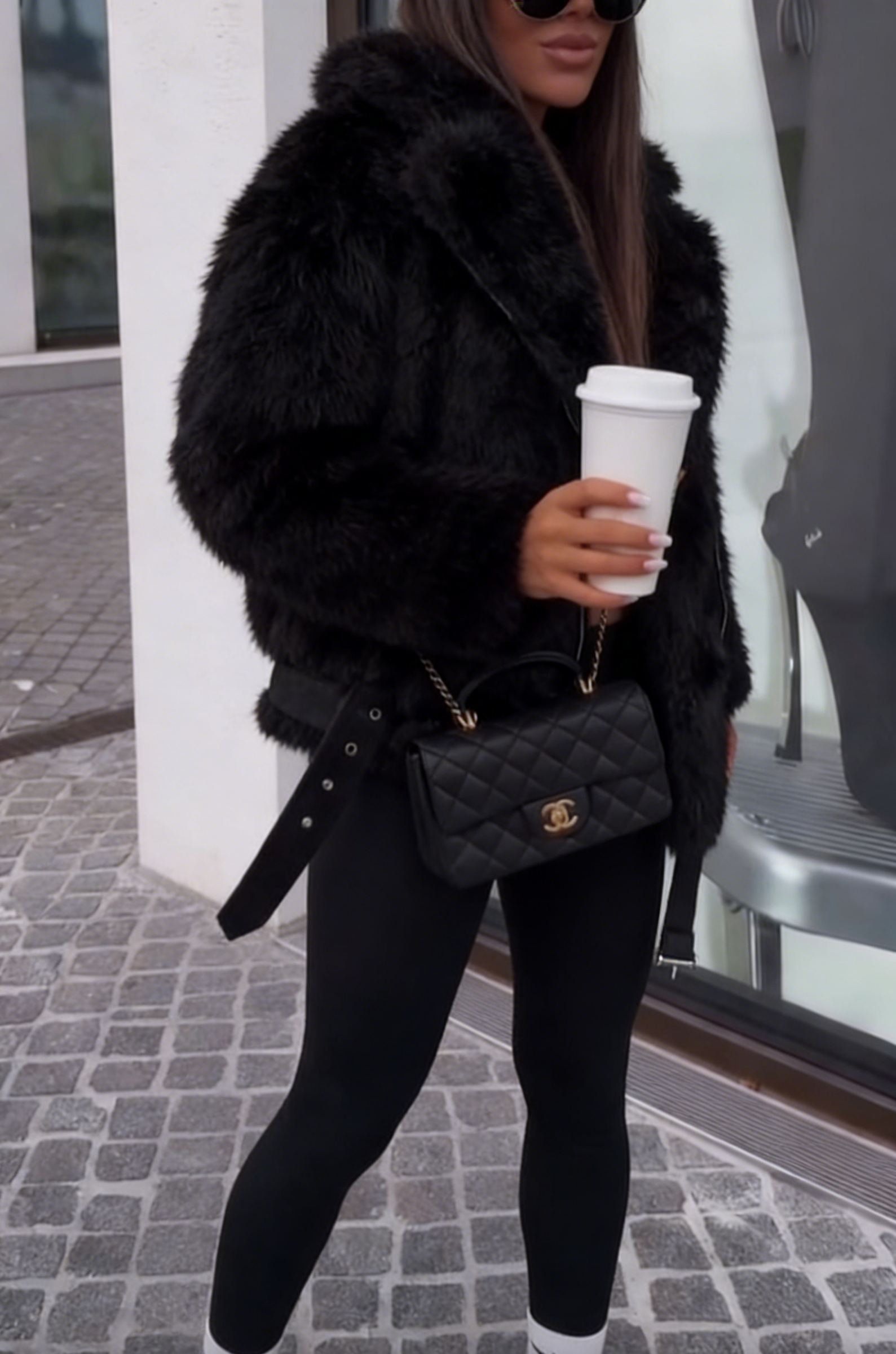 Oversized Faux Fur Bomber Coat