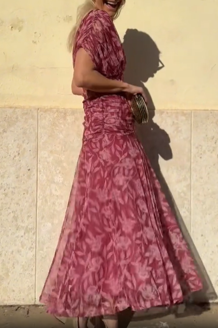 Off-shoulder floral dress