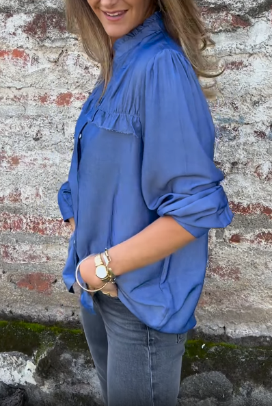 Ruffled Button - Front Blouse