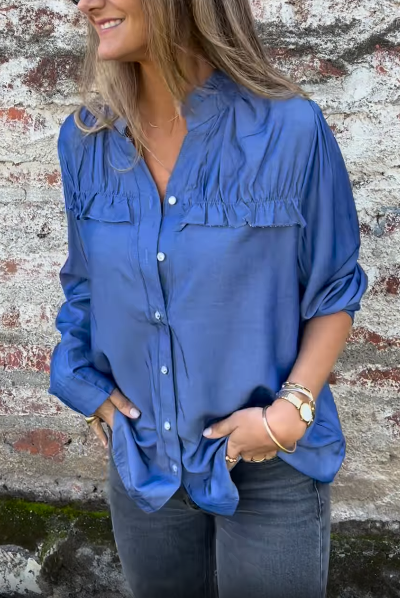Ruffled Button - Front Blouse