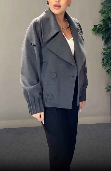 Double - Breasted Cropped Jacket