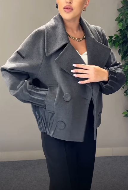 Double - Breasted Cropped Jacket