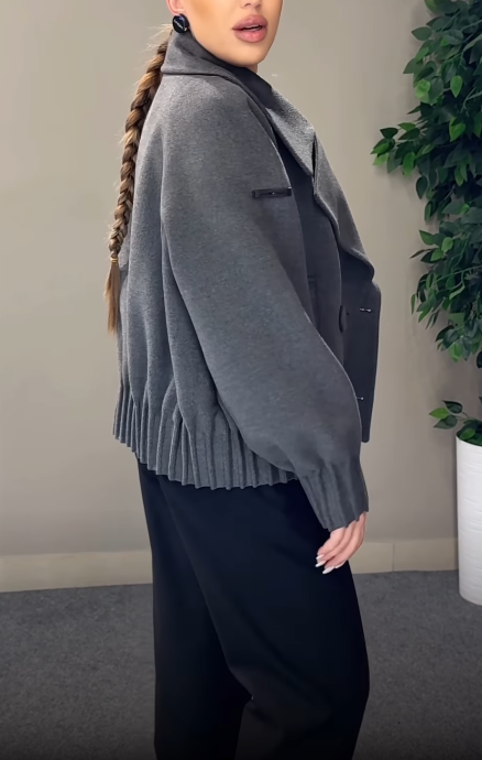 Double - Breasted Cropped Jacket