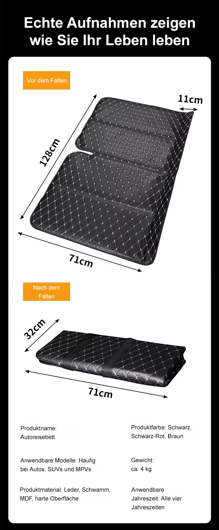 Tragbare Schlafmatte einfach zusammenklappbar