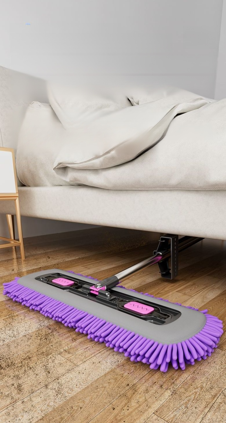 Flachmopp mit großer Saugkraft und Clip-Tuch