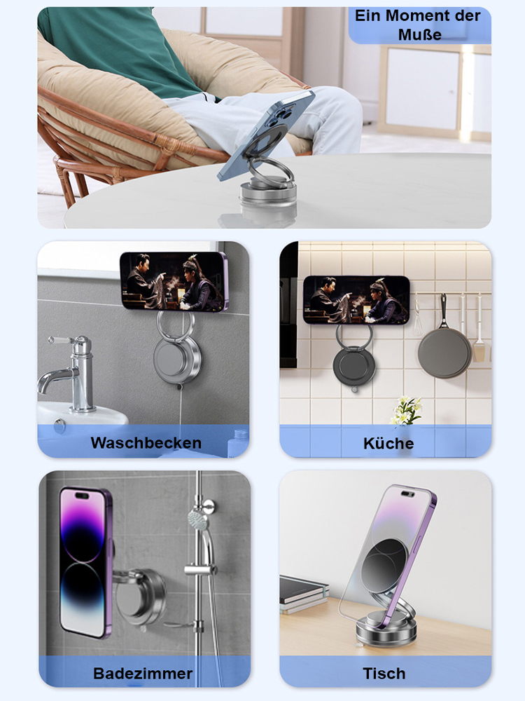 Dreiachsen-Faltbarer, beliebig drehbarer, starker Vakuum-Magnethalter.