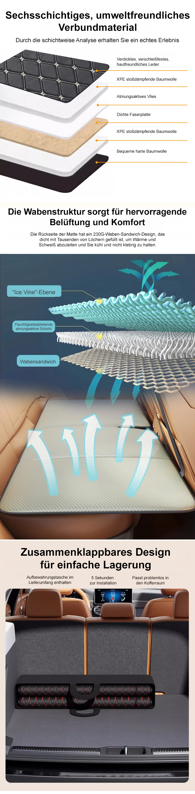 Auto Schlafmatte aus hochwertigem Material