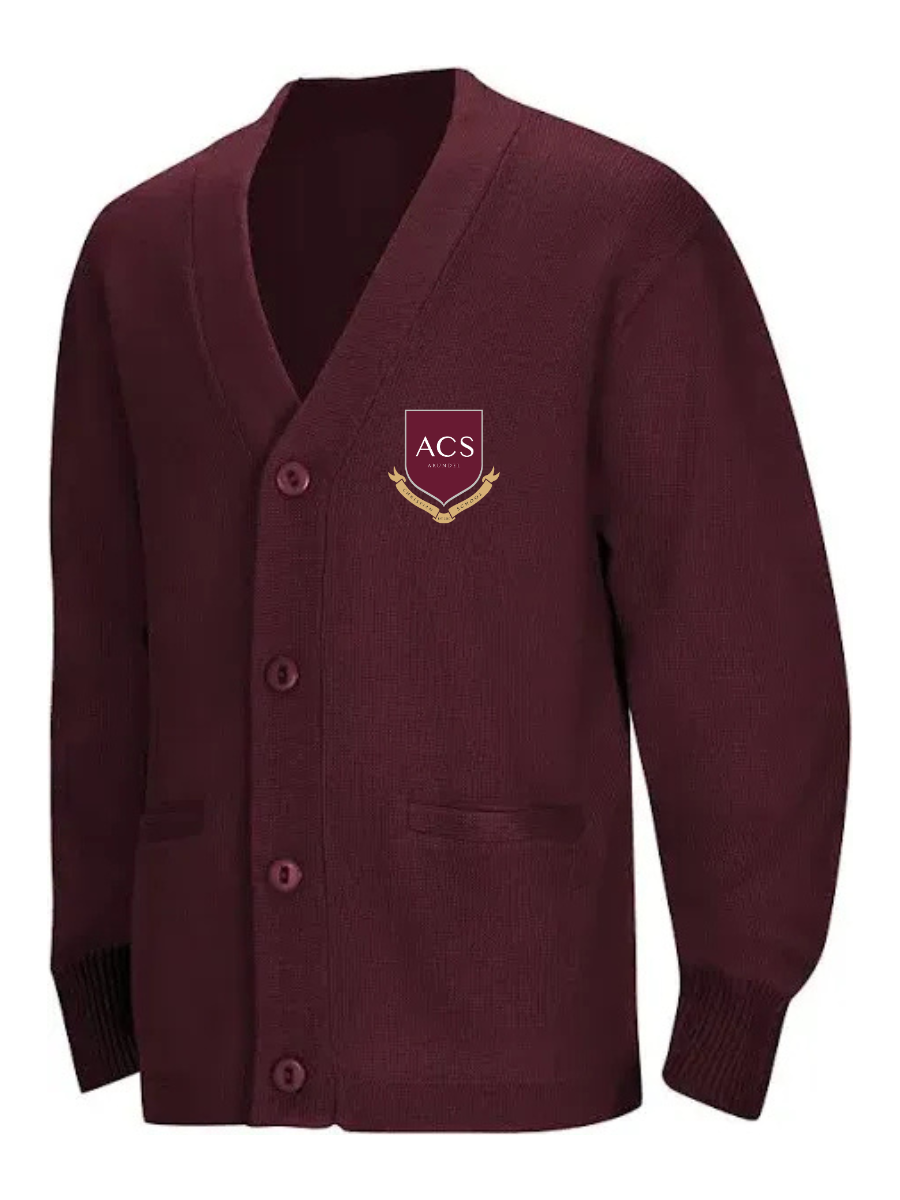 Lux Knit V Neck Cardigan Sweater (unisex) - Burgundy (ACS)