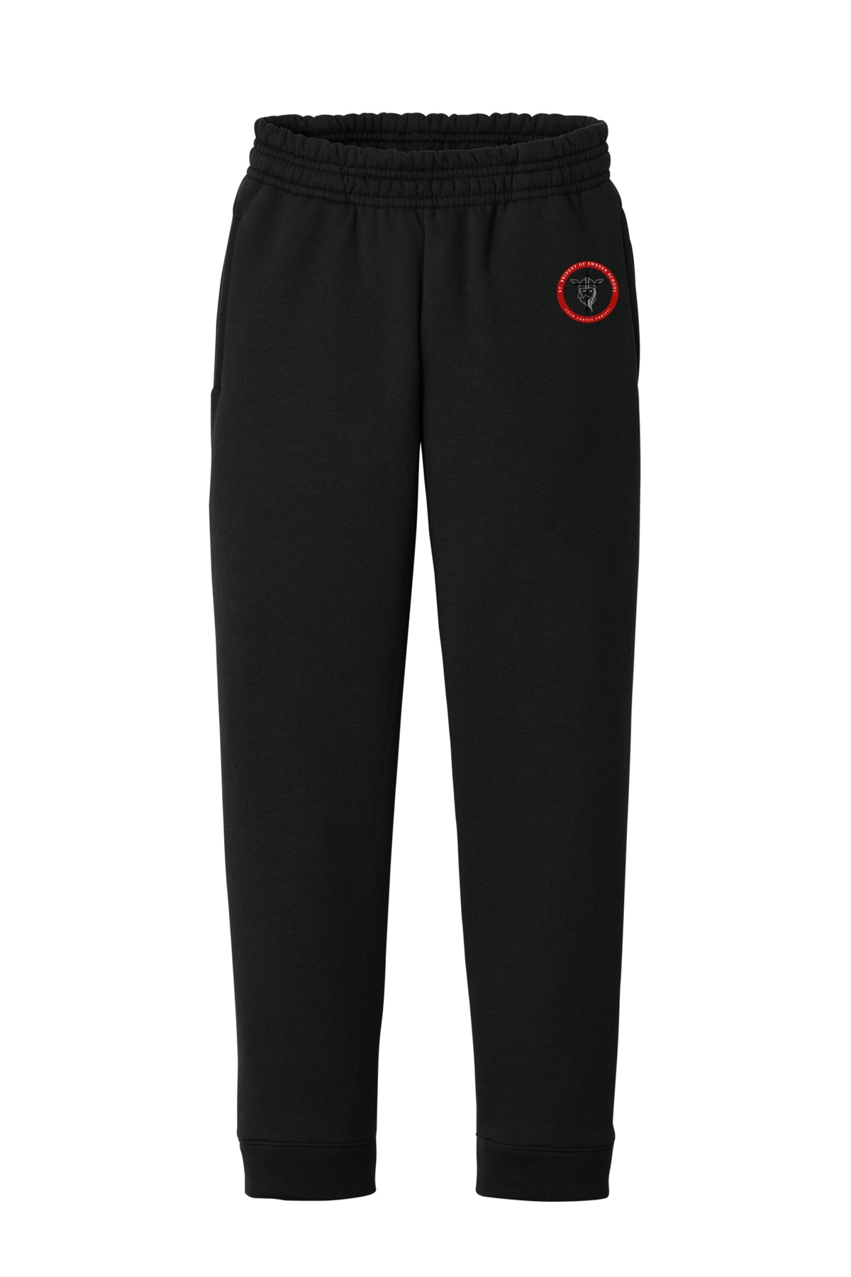 Joggers Sweat Pants - Black, With St. Bridget of Sweden Logo