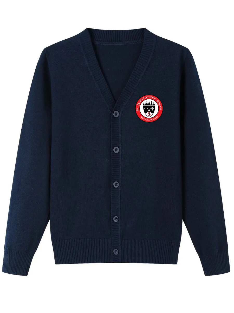 Lux Knit V Neck Cardigan Sweater (unisex) - Navy (STJ)