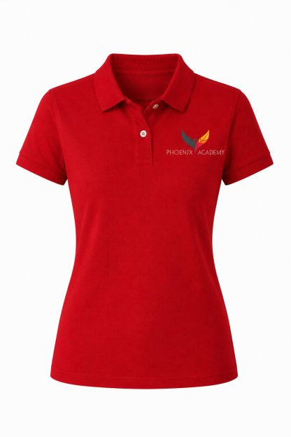 Classic Comfort Polo - Red, with Phoenix Academy Logo