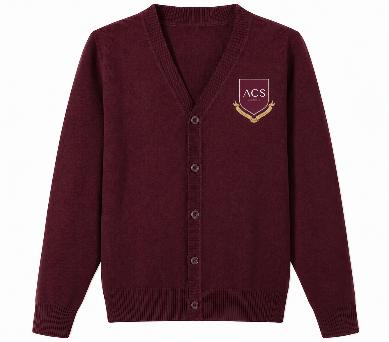 Lux Knit V Neck Cardigan Sweater (unisex) - Maroon (ACS)