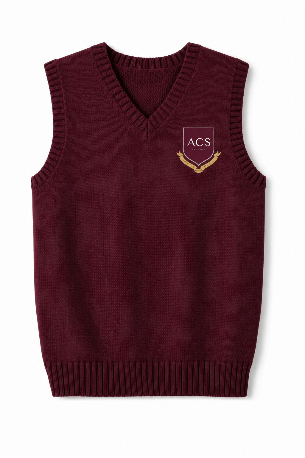 Lux Knit Sweater Vest (unisex) - Maroon (ACS)