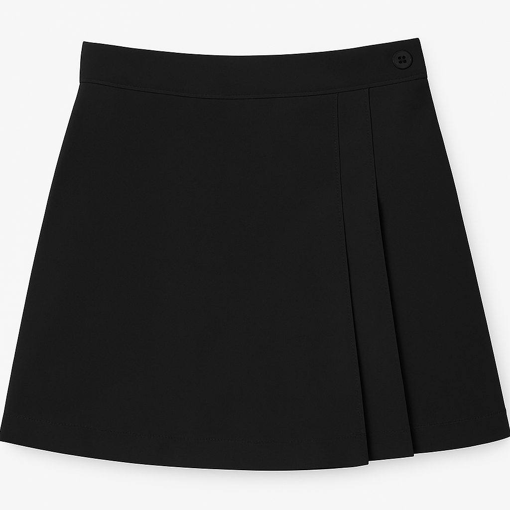 Double Pleat Skort  - Black