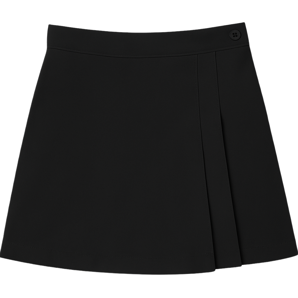 Double Pleat Skort  - Black