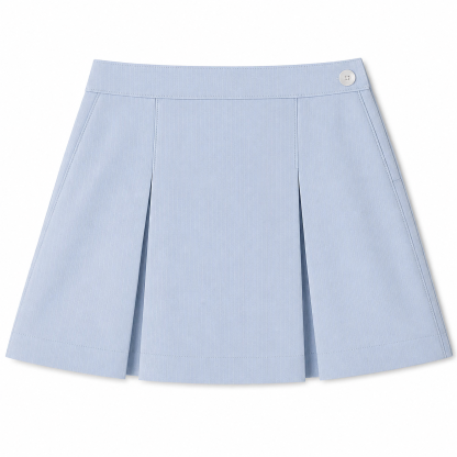 Simple Pleat Skirt - Blue Pinstripe