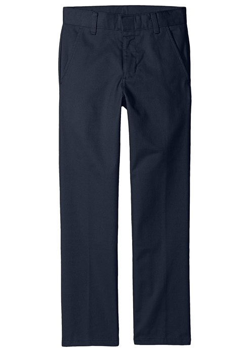 Girls Performance Flat Front Chino Pants - Navy