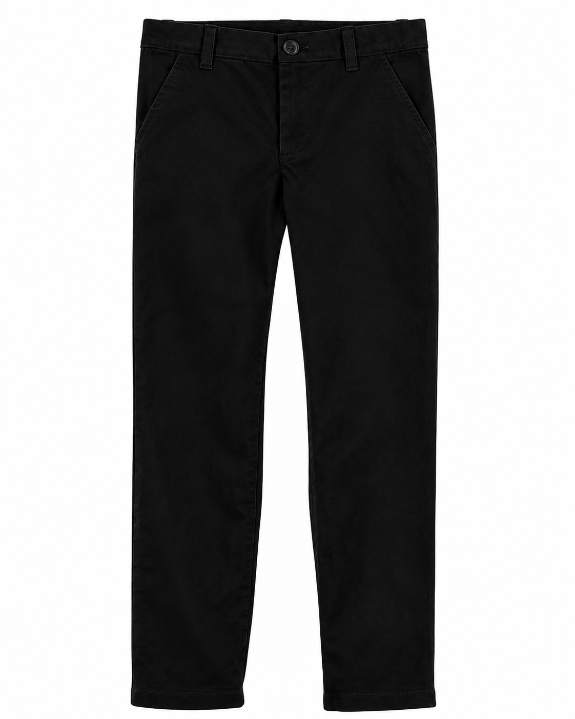 Boys Classic Flat Front Chino Pants - Black