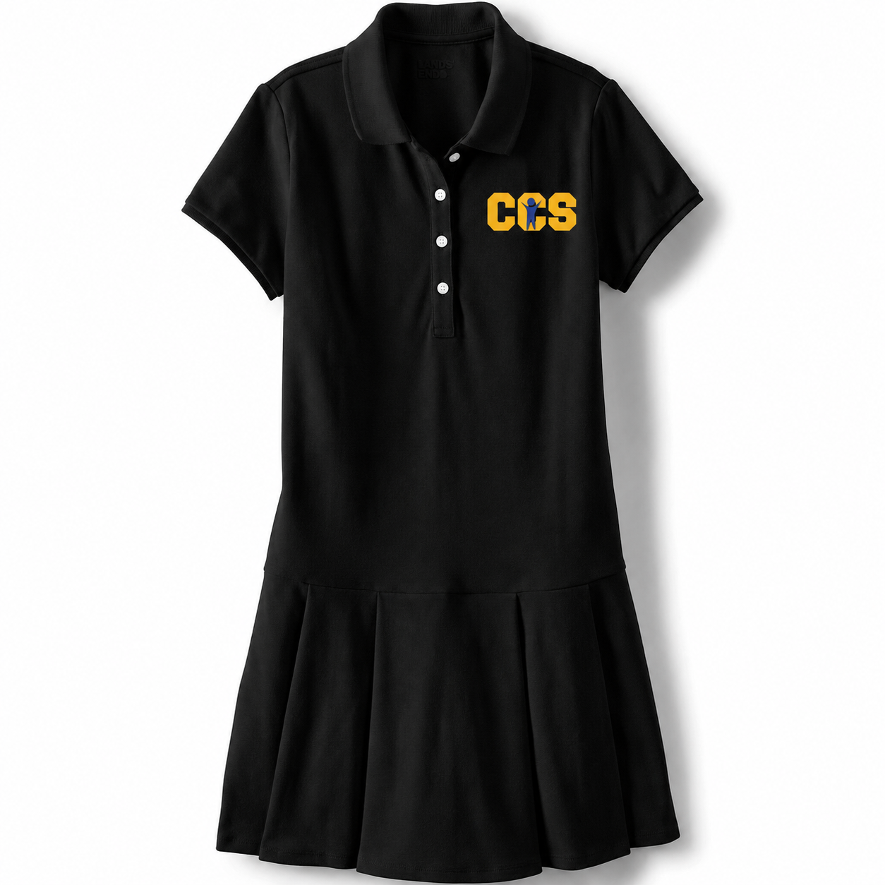 Pleated Polo Dress - With Children's Community School Logo
