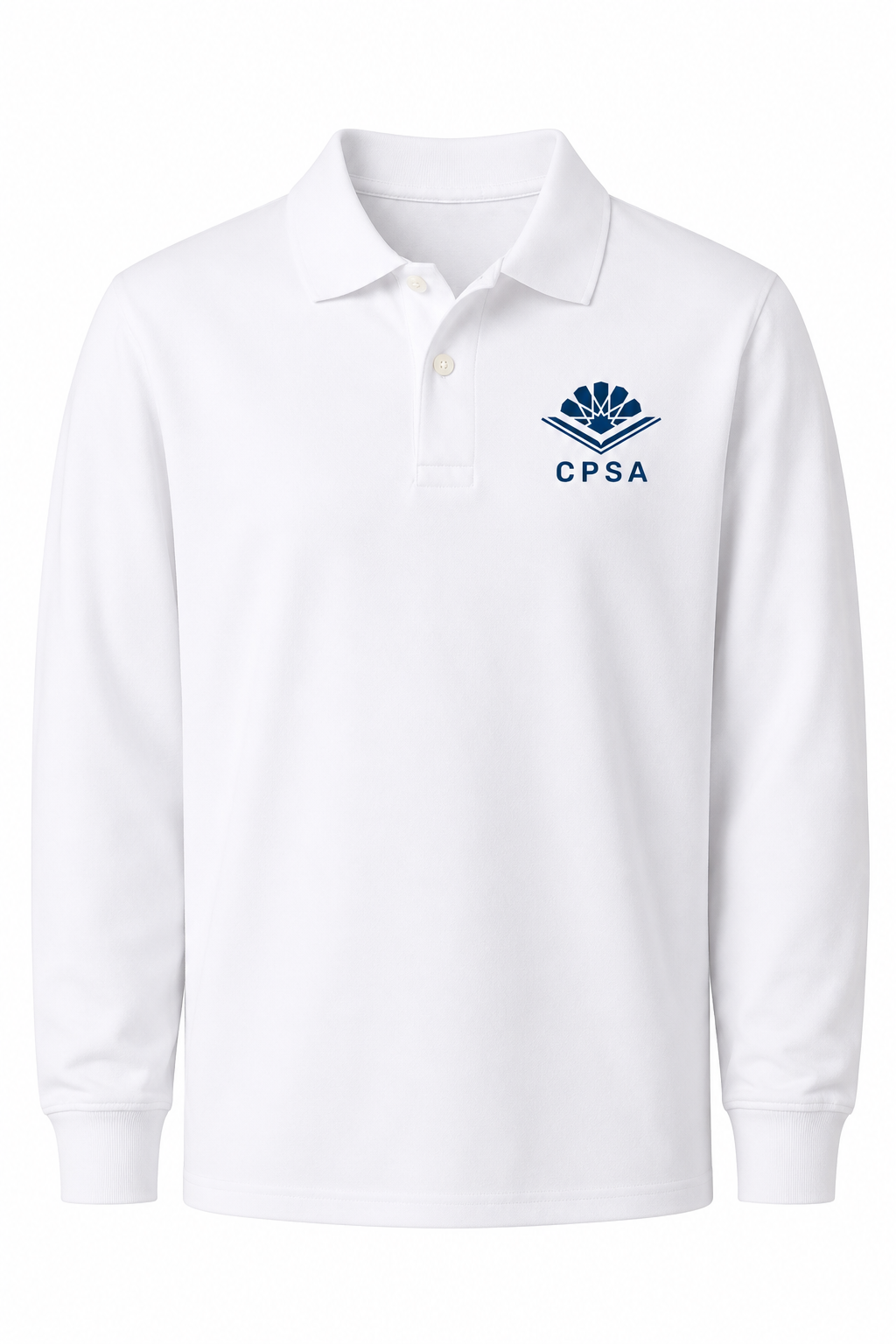 Classic Comfort Long Sleeve Polo (unisex) - White, with CPSA Logo