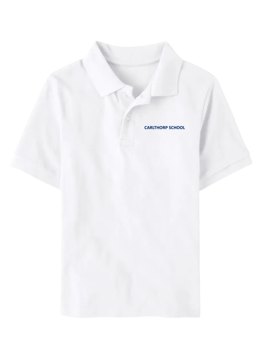 Classic Comfort Polo (unisex) - White, Embroidered with Carlthorp School