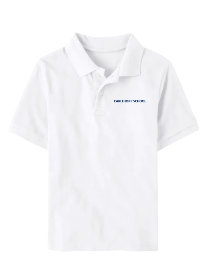 Classic Comfort Polo (unisex) - White, Embroidered with Carlthorp School