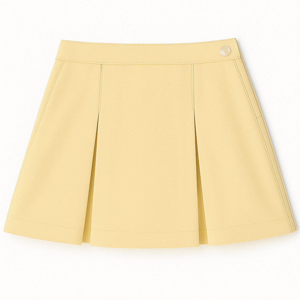 Simple Pleat Skirt - Yellow