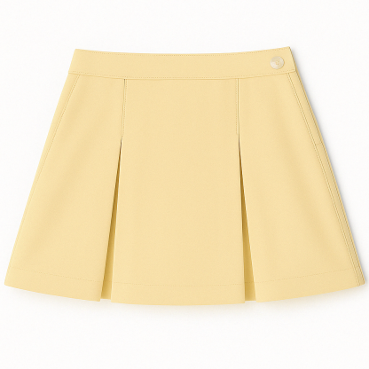 Simple Pleat Skirt - Yellow
