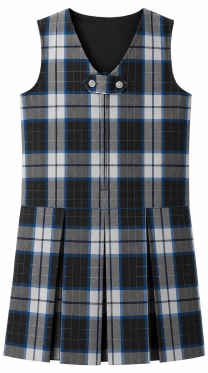 Front Zip Jumper - Blue/Black Plaid