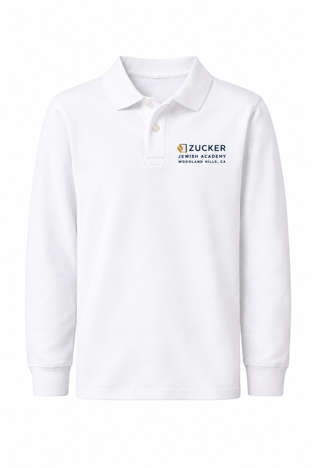 Classic Comfort Long Sleeve Polo (unisex) - White, Embroidered with ZJA