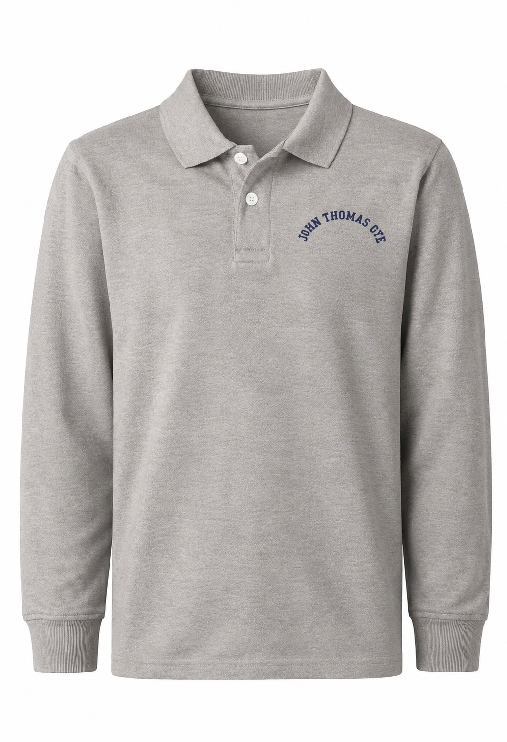 Classic Comfort Long Sleeve Polo (unisex) - Gray, Embroidered with JTD