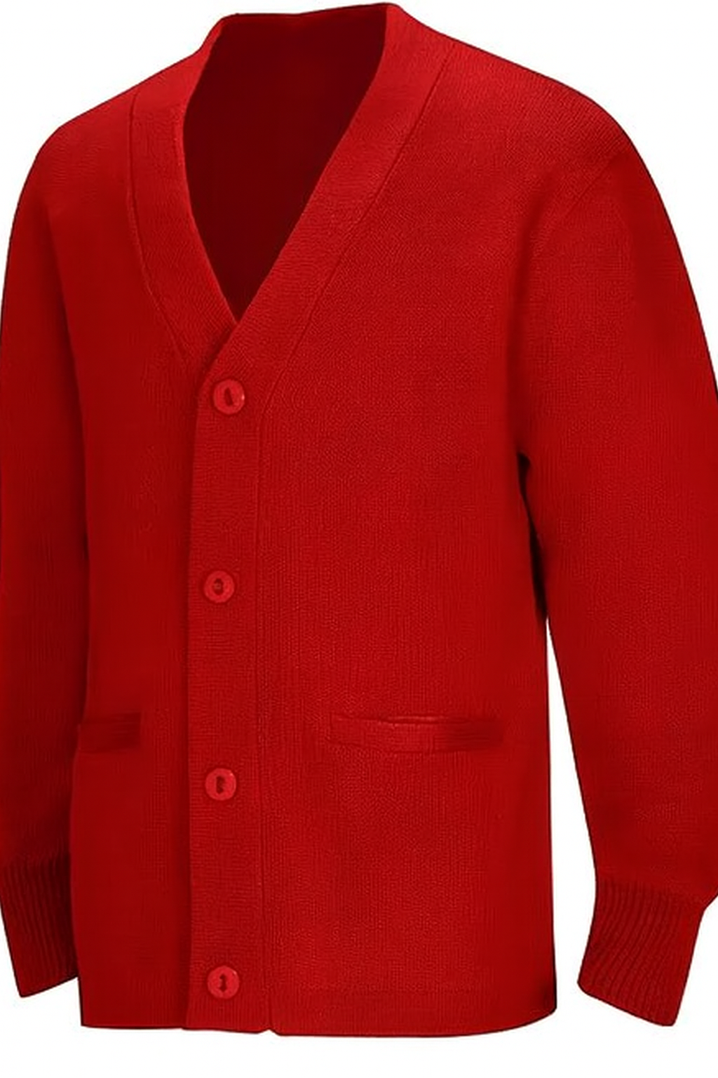 Lux Knit V Neck Cardigan Sweater (unisex) - Red