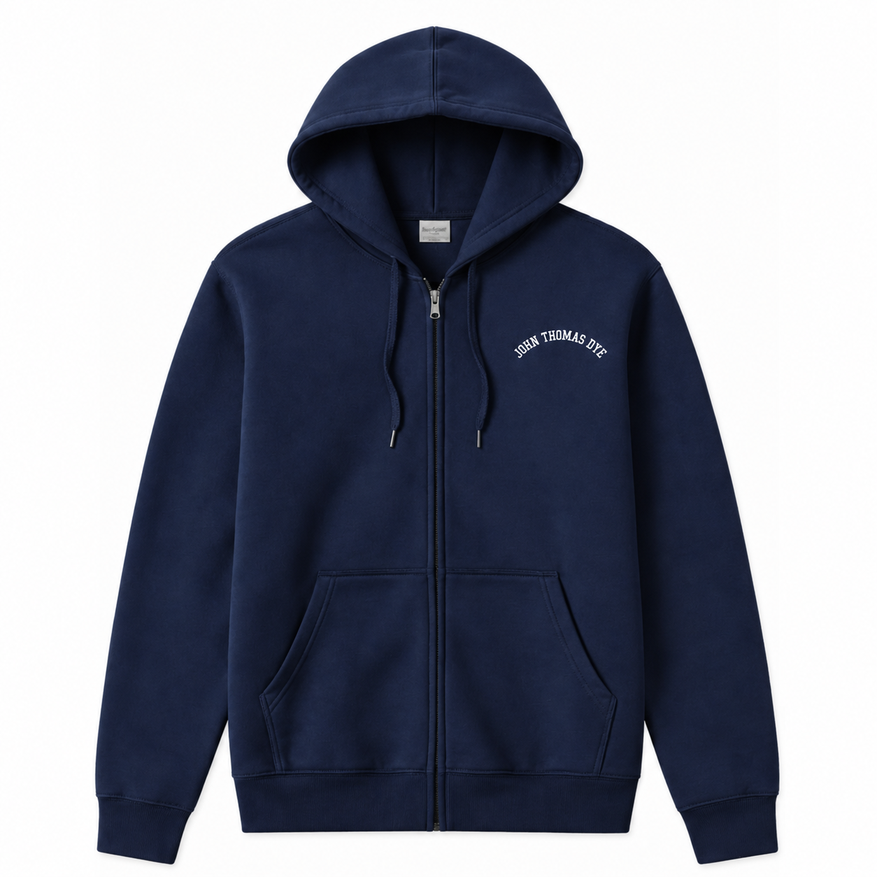 Zip Hoodie (unisex) - Navy, Printed with JTD