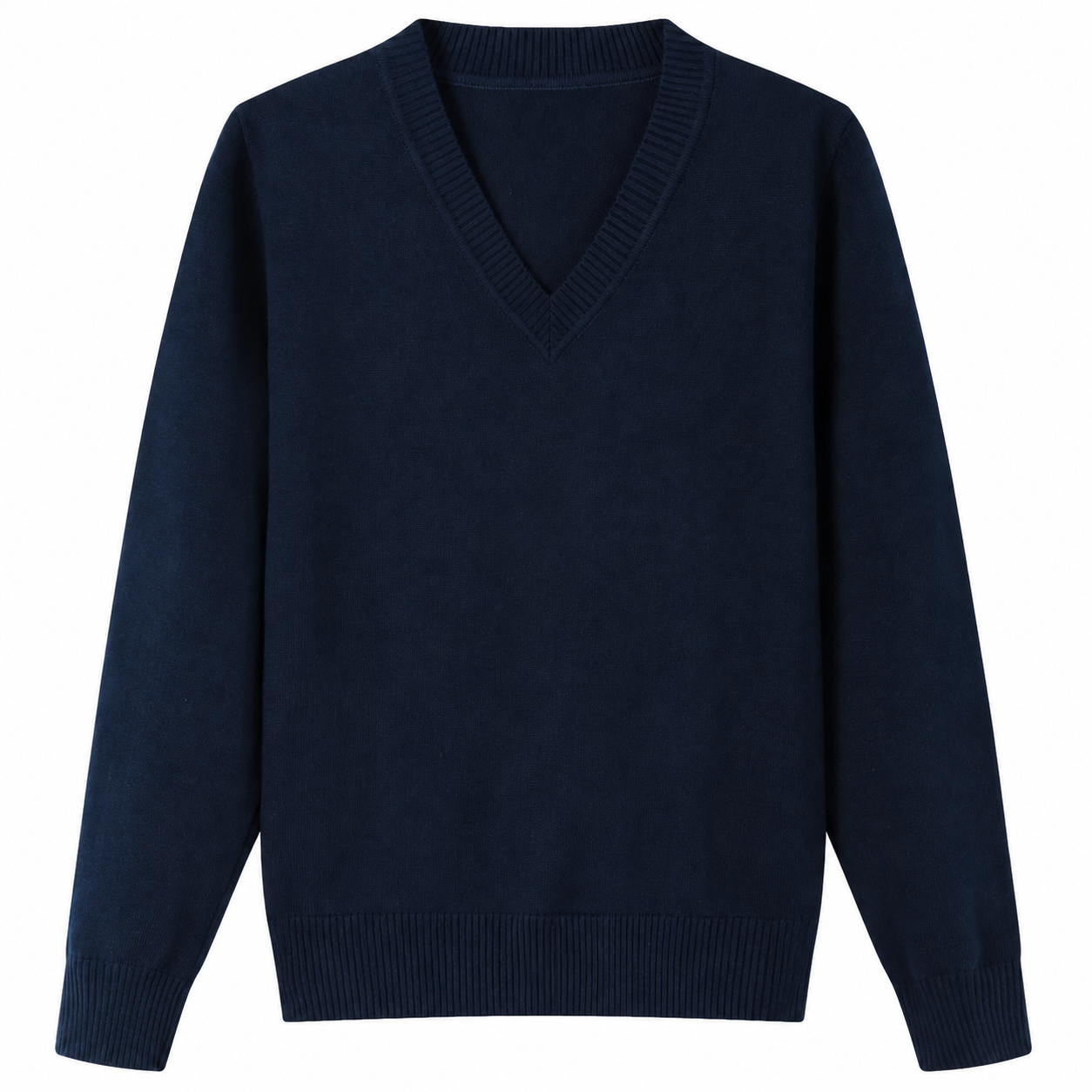 Lux Knit V Neck Sweater (unisex) - Navy