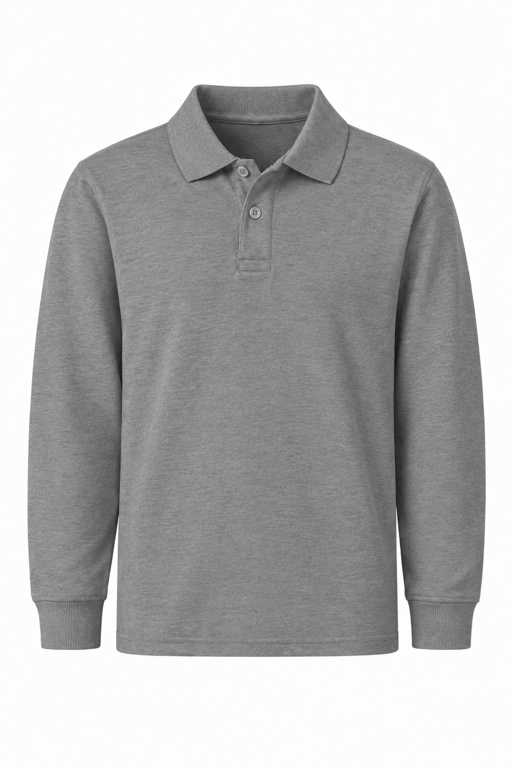 Classic Comfort Long Sleeve Polo - Gray