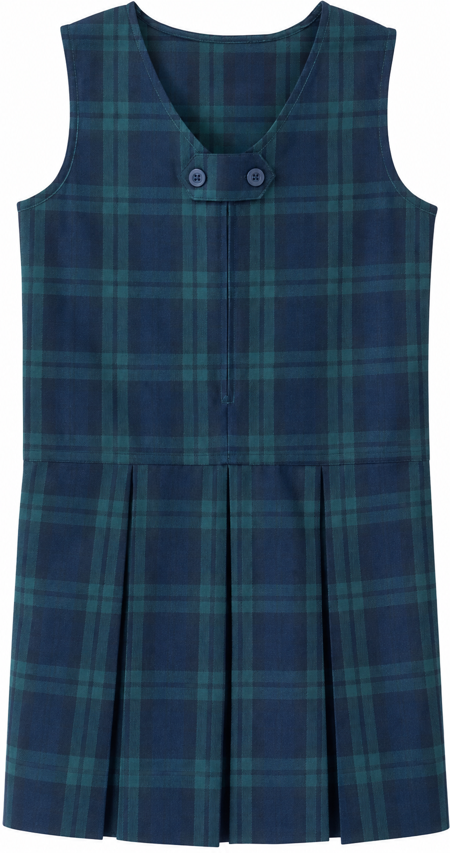 Front Zip Jumper - Navy/Green Plaid