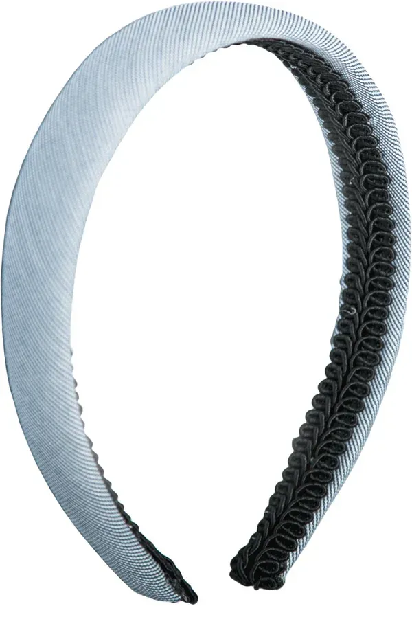 The Crest Padded Headband (Blue Pinstripe)