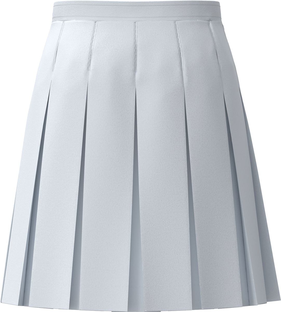Box Pleat Skirt - White