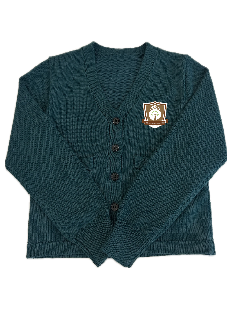 Lux Knit V Neck Cardigan Sweater (unisex) - Forest Green (KSA)