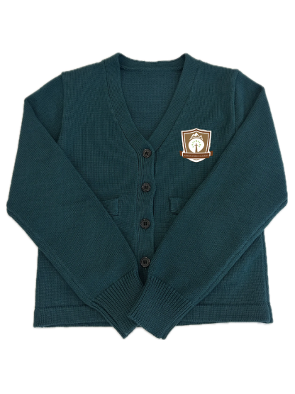 Lux Knit V Neck Cardigan Sweater (unisex) - Forest Green (KSA)