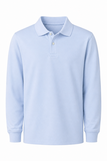 Classic Comfort Long Sleeve Polo (unisex) - Light Blue